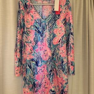 NWT Lily Pulitzer Davie Dress Periwinkle Purple Fan Sea Pants, size womans small